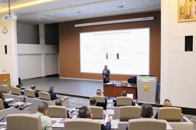 การบรรยายพิเศษ หัวข้อ “ยุทธศาสตร์การพัฒนาระบบนิเวศอุตสาหกรรมป้องกันประเทศและบทบาทของกองทัพอากาศในการขับเคลื่อนสู่การพึ่งพาตนเอง” โดย พลอากาศเอก มานัต  วงษ์วาทย์ 